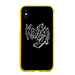 Чехол iPhone XS Max матовый KoЯn Korn рисунок, цвет: 3D-желтый