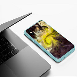 Чехол iPhone XS Max матовый Неоновые краски - Жёлтый, цвет: 3D-мятный — фото 2