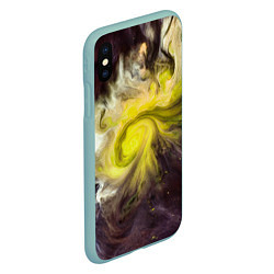 Чехол iPhone XS Max матовый Неоновые краски - Жёлтый, цвет: 3D-мятный — фото 2