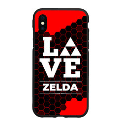 Чехол iPhone XS Max матовый Zelda Love Классика, цвет: 3D-черный