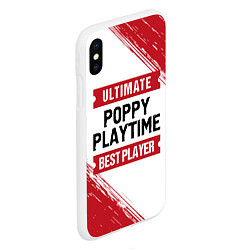 Чехол iPhone XS Max матовый Poppy Playtime: красные таблички Best Player и Ult, цвет: 3D-белый — фото 2
