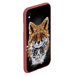 Чехол iPhone XS Max матовый Красивая лисица, цвет: 3D-красный — фото 2