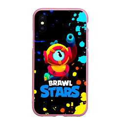 Чехол iPhone XS Max матовый Отис Otis Brawl Stars, цвет: 3D-розовый