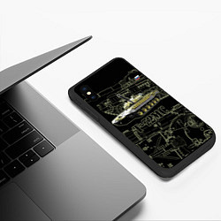 Чехол iPhone XS Max матовый Танк Т-72МС Белый орел, цвет: 3D-черный — фото 2