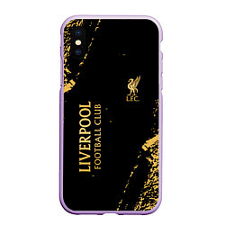 Чехол iPhone XS Max матовый Liverpool гранж, цвет: 3D-сиреневый