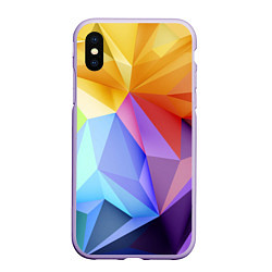 Чехол iPhone XS Max матовый Зд радуга, цвет: 3D-светло-сиреневый