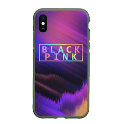 Чехол iPhone XS Max матовый BLACKPINK COLORS, цвет: 3D-темно-зеленый