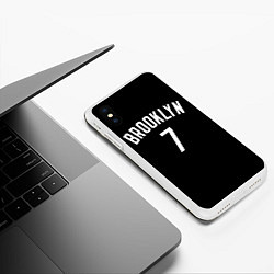 Чехол iPhone XS Max матовый Кевин Дюрант Бруклин, цвет: 3D-белый — фото 2
