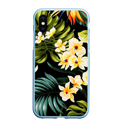 Чехол iPhone XS Max матовый Vanguard floral composition Summer, цвет: 3D-голубой