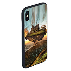 Чехол iPhone XS Max матовый Горный пейзаж в стиле Стимпанк, цвет: 3D-черный — фото 2