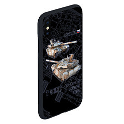 Чехол iPhone XS Max матовый Российский основной боевой танк T-90MС, цвет: 3D-черный — фото 2