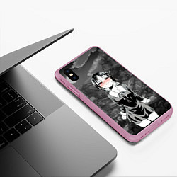 Чехол iPhone XS Max матовый Госпожа Кагуя, цвет: 3D-розовый — фото 2
