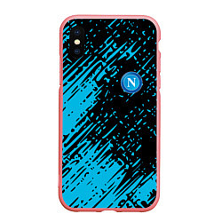 Чехол iPhone XS Max матовый Napoli голубая textura, цвет: 3D-баблгам