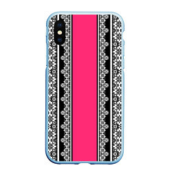 Чехол iPhone XS Max матовый Lace white Белое кружево