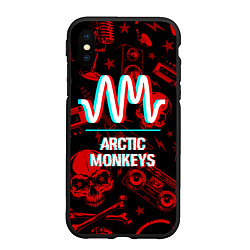 Чехол iPhone XS Max матовый Arctic Monkeys Rock Glitch, цвет: 3D-черный