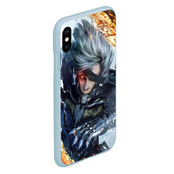 Чехол iPhone XS Max матовый Metal Gear Rising: Revengeance, цвет: 3D-голубой — фото 2