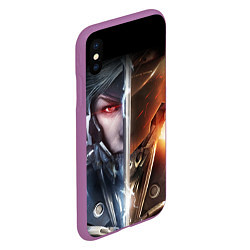 Чехол iPhone XS Max матовый METAL GEAR RISING САМУРАЙ, цвет: 3D-фиолетовый — фото 2