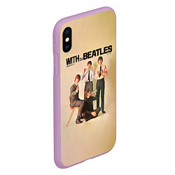 Чехол iPhone XS Max матовый With The Beatles, цвет: 3D-сиреневый — фото 2
