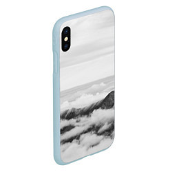 Чехол iPhone XS Max матовый Горы и туман, цвет: 3D-голубой — фото 2