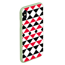 Чехол iPhone XS Max матовый Geometric shapes triangles, цвет: 3D-салатовый — фото 2