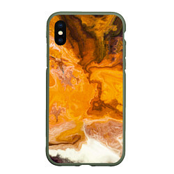 Чехол iPhone XS Max матовый Смерч Красок, цвет: 3D-темно-зеленый