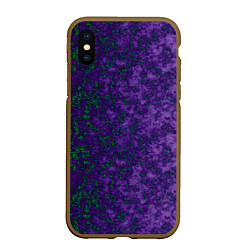 Чехол iPhone XS Max матовый Marble texture purple green color, цвет: 3D-коричневый