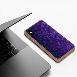 Чехол iPhone XS Max матовый Marble texture purple green color, цвет: 3D-коричневый — фото 2