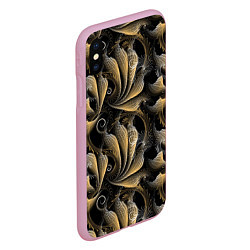 Чехол iPhone XS Max матовый Золотистые абстрактные узоры, цвет: 3D-розовый — фото 2