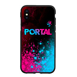 Чехол iPhone XS Max матовый Portal Neon Gradient, цвет: 3D-черный