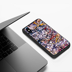 Чехол iPhone XS Max матовый Холст забрызганный краской Fashion trend, цвет: 3D-черный — фото 2