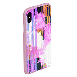 Чехол iPhone XS Max матовый Glitch art Fashion trend, цвет: 3D-розовый — фото 2