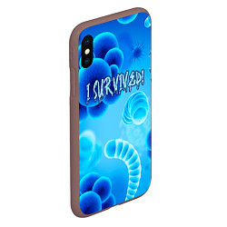 Чехол iPhone XS Max матовый Я выжил! Blue, цвет: 3D-коричневый — фото 2