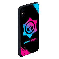 Чехол iPhone XS Max матовый Brawl Stars Neon Gradient, цвет: 3D-черный — фото 2