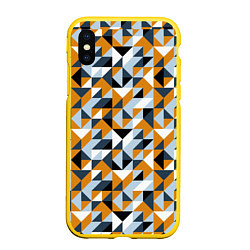 Чехол iPhone XS Max матовый Полигональный геометрический узор, цвет: 3D-желтый