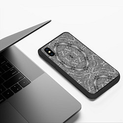 Чехол iPhone XS Max матовый Black and white oriental ornament, цвет: 3D-черный — фото 2