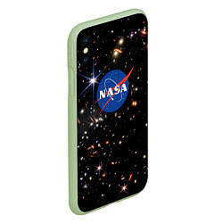 Чехол iPhone XS Max матовый Самое четкое изображение ранней Вселенной NASA Лог, цвет: 3D-салатовый — фото 2