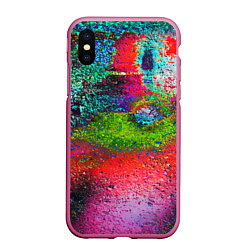 Чехол iPhone XS Max матовый Pointillism Art Fashion trend, цвет: 3D-малиновый