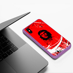 Чехол iPhone XS Max матовый CHE GUEVARA - КРАСКА, цвет: 3D-фиолетовый — фото 2