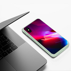 Чехол iPhone XS Max матовый Неоновая палитра цветов - Красный, цвет: 3D-салатовый — фото 2