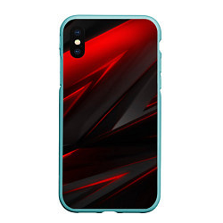 Чехол iPhone XS Max матовый Red and Black Geometry