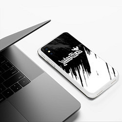 Чехол iPhone XS Max матовый Judas Priest metal, цвет: 3D-белый — фото 2