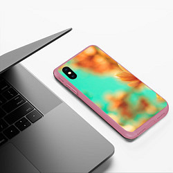 Чехол iPhone XS Max матовый Цветы - арт, цвет: 3D-малиновый — фото 2