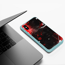 Чехол iPhone XS Max матовый SCI-FI GLITCH - КРАСНЫЙ ГЛИТЧ, цвет: 3D-мятный — фото 2
