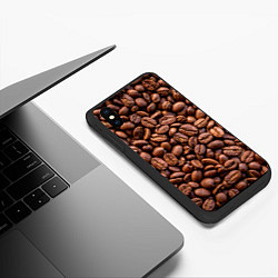 Чехол iPhone XS Max матовый Зерна жареного кофе, цвет: 3D-черный — фото 2