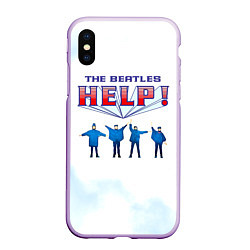 Чехол iPhone XS Max матовый The Beatles Help!, цвет: 3D-сиреневый