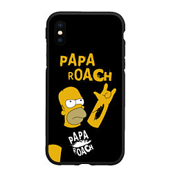 Чехол iPhone XS Max матовый Papa Roach, Гомер Симпсон