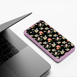 Чехол iPhone XS Max матовый Розы на чорном фоне roses, цвет: 3D-сиреневый — фото 2