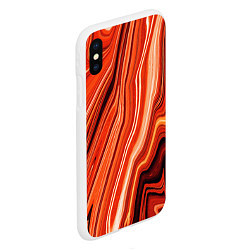 Чехол iPhone XS Max матовый Лавовая абстракция - Красный, цвет: 3D-белый — фото 2