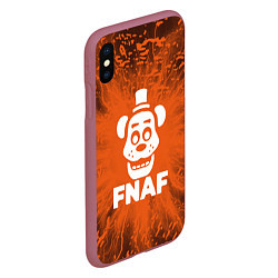 Чехол iPhone XS Max матовый Five Nights At Freddys - вспышка молнии, цвет: 3D-малиновый — фото 2