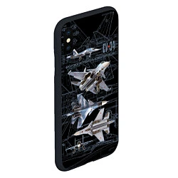 Чехол iPhone XS Max матовый Фронтовой истребитель бомбардировщик Су-34, цвет: 3D-черный — фото 2